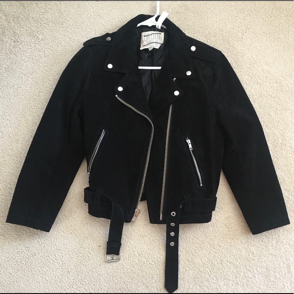 Madewell by Alexa Chung suede leather moto jacket